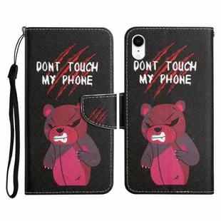 For iPhone XR Painted Pattern Horizontal Flip Leather Case with Holder & Card Slot & Wallet(Red Bear)