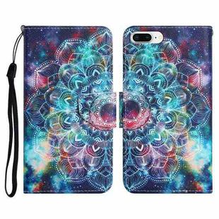 Painted Pattern Horizontal Flip Leather Case with Holder & Card Slot & Wallet For iPhone 8 Plus & 7 Plus(Starry Mandala)