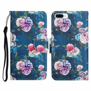 Painted Pattern Horizontal Flip Leather Case with Holder & Card Slot & Wallet For iPhone 8 Plus & 7 Plus(Fluorescent Rose)