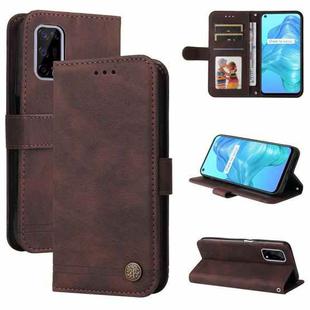 For OPPO Realme 7 5G / V5 5G Skin Feel Life Tree Metal Button Horizontal Flip Leather Case with Holder & Card Slot & Wallet & Photo Frame & Strap(Brown)