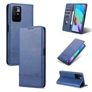 For Xiaomi Redmi 10 AZNS Magnetic Calf Texture Horizontal Flip Leather Case with Card Slots & Holder & Wallet(Dark Blue)