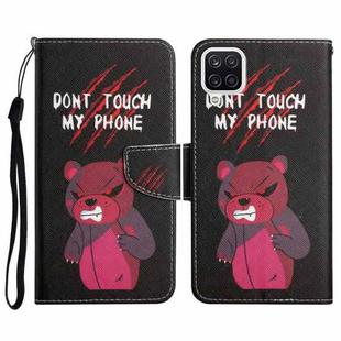 For Samsung Galaxy A22 Painted Pattern Horizontal Flip Leather Case with Holder & Card Slot & Wallet(Red Bear)