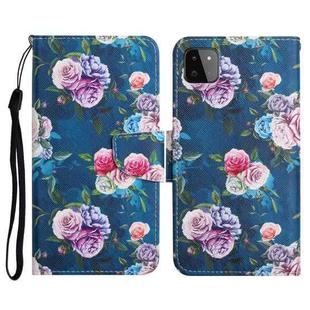 For Samsung Galaxy A22 5G Painted Pattern Horizontal Flip Leather Case with Holder & Card Slot & Wallet(Fluorescent Rose)