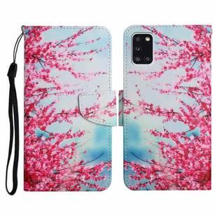 For Samsung Galaxy A31 Painted Pattern Horizontal Flip Leather Case with Holder & Card Slot & Wallet(Red Cherry Blossoms)