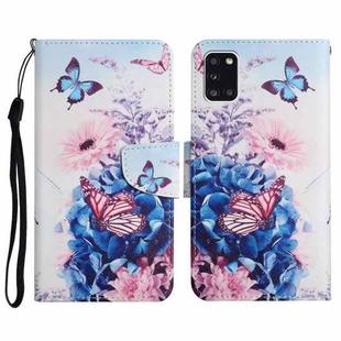 For Samsung Galaxy A31 Painted Pattern Horizontal Flip Leather Case with Holder & Card Slot & Wallet(Purple Butterfly)