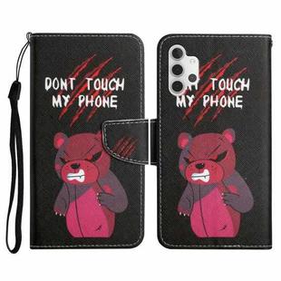 For Samsung Galaxy A32 4G Painted Pattern Horizontal Flip Leather Case with Holder & Card Slot & Wallet(Red Bear)