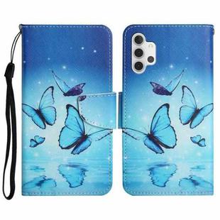 For Samsung Galaxy A32 4G Painted Pattern Horizontal Flip Leather Case with Holder & Card Slot & Wallet(Flying Butterfly)