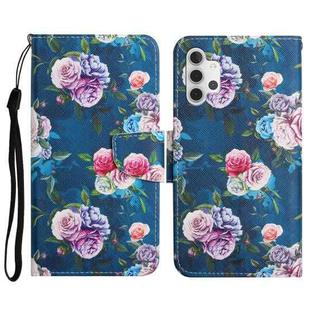 For Samsung Galaxy A32 5G Painted Pattern Horizontal Flip Leather Case with Holder & Card Slot & Wallet(Fluorescent Rose)