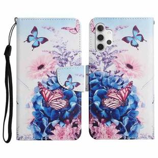 For Samsung Galaxy A32 5G Painted Pattern Horizontal Flip Leather Case with Holder & Card Slot & Wallet(Purple Butterfly)