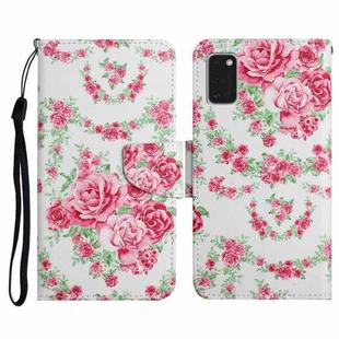 For Samsung Galaxy A41 Painted Pattern Horizontal Flip Leather Case with Holder & Card Slot & Wallet(Rose Flower)