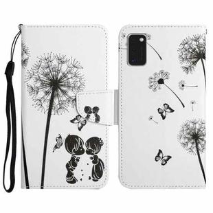 For Samsung Galaxy A41 Painted Pattern Horizontal Flip Leather Case with Holder & Card Slot & Wallet(Dandelion)