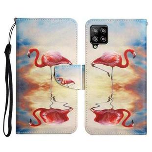 For Samsung Galaxy A42 5G Painted Pattern Horizontal Flip Leather Case with Holder & Card Slot & Wallet(Flamingo)