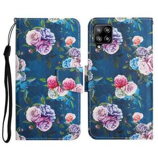 For Samsung Galaxy A42 5G Painted Pattern Horizontal Flip Leather Case with Holder & Card Slot & Wallet(Fluorescent Rose)