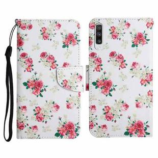 For Samsung Galaxy A50 Painted Pattern Horizontal Flip Leather Case with Holder & Card Slot & Wallet(Red Peony Flower)