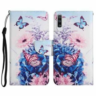 For Samsung Galaxy A50 Painted Pattern Horizontal Flip Leather Case with Holder & Card Slot & Wallet(Purple Butterfly)