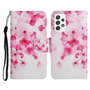 For Samsung Galaxy A52 5G / 4G Painted Pattern Horizontal Flip Leather Case with Holder & Card Slot & Wallet(Red Flower)