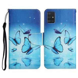 For Samsung Galaxy A71 Painted Pattern Horizontal Flip Leather Case with Holder & Card Slot & Wallet(Flying Butterfly)
