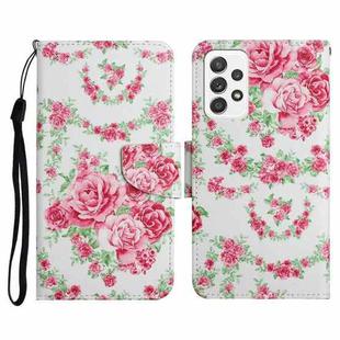 For Samsung Galaxy A72 5G / 4G Painted Pattern Horizontal Flip Leather Case with Holder & Card Slot & Wallet(Rose Flower)