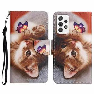 For Samsung Galaxy A72 5G / 4G Painted Pattern Horizontal Flip Leather Case with Holder & Card Slot & Wallet(Butterfly Cat)