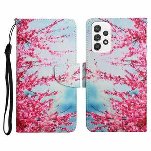 For Samsung Galaxy A72 5G / 4G Painted Pattern Horizontal Flip Leather Case with Holder & Card Slot & Wallet(Red Cherry Blossoms)