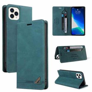 For iPhone 13 Pro Max Skin Feel Anti-theft Brush Horizontal Flip Leather Case with Holder & Card Slots & Wallet (Blue)
