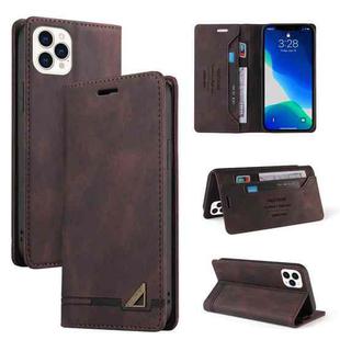 For iPhone 13 Pro Max Skin Feel Anti-theft Brush Horizontal Flip Leather Case with Holder & Card Slots & Wallet (Brown)