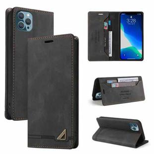 For iPhone 13 Pro Skin Feel Anti-theft Brush Horizontal Flip Leather Case with Holder & Card Slots & Wallet (Black)