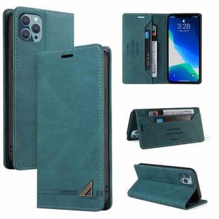 For iPhone 13 Pro Skin Feel Anti-theft Brush Horizontal Flip Leather Case with Holder & Card Slots & Wallet (Blue)