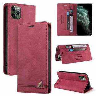 Skin Feel Anti-theft Brush Horizontal Flip Leather Case with Holder & Card Slots & Wallet For iPhone 11 Pro Max(Wine Red)