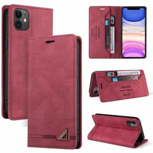 Skin Feel Anti-theft Brush Horizontal Flip Leather Case with Holder & Card Slots & Wallet For iPhone 11(Wine Red)