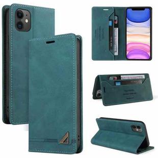 Skin Feel Anti-theft Brush Horizontal Flip Leather Case with Holder & Card Slots & Wallet For iPhone 11(Blue)