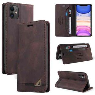 Skin Feel Anti-theft Brush Horizontal Flip Leather Case with Holder & Card Slots & Wallet For iPhone 11(Brown)