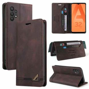 For Samsung Galaxy A32 5G Skin Feel Anti-theft Brush Horizontal Flip Leather Case with Holder & Card Slots & Wallet(Brown)