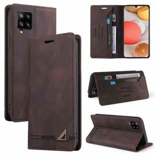 For Samsung Galaxy A42 5G Skin Feel Anti-theft Brush Horizontal Flip Leather Case with Holder & Card Slots & Wallet(Brown)