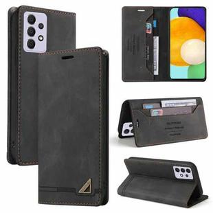 For Samsung Galaxy A52 5G / 4G Skin Feel Anti-theft Brush Horizontal Flip Leather Case with Holder & Card Slots & Wallet(Black)