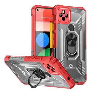 For Google Pixel 5a 5G PC + TPU Shockproof Protective Case with Metal Ring Holder(Red)