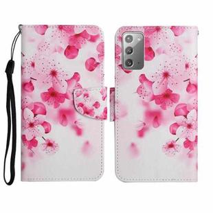 For Samsung Galaxy Note20 Painted Pattern Horizontal Flip Leather Case with Holder & Card Slot & Wallet(Red Flower)