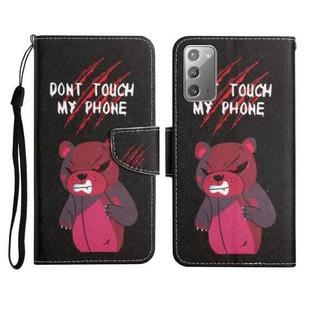 For Samsung Galaxy Note20 Painted Pattern Horizontal Flip Leather Case with Holder & Card Slot & Wallet(Red Bear)