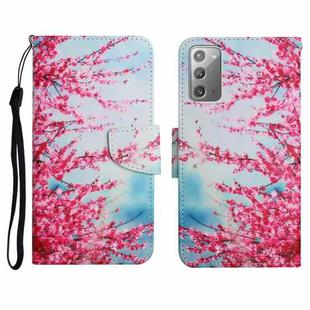 For Samsung Galaxy Note20 Painted Pattern Horizontal Flip Leather Case with Holder & Card Slot & Wallet(Red Cherry Blossoms)