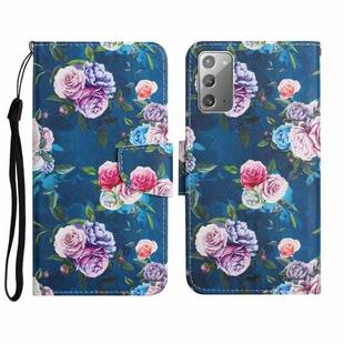 For Samsung Galaxy Note20 Painted Pattern Horizontal Flip Leather Case with Holder & Card Slot & Wallet(Fluorescent Rose)