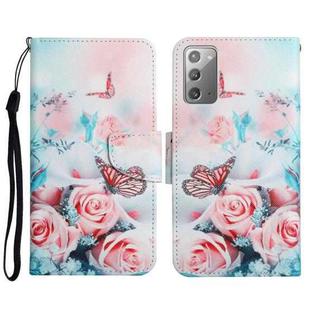For Samsung Galaxy Note20 Painted Pattern Horizontal Flip Leather Case with Holder & Card Slot & Wallet(Peony Butterfly)