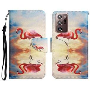 For Samsung Galaxy Note20 Ultra Painted Pattern Horizontal Flip Leather Case with Holder & Card Slot & Wallet(Flamingo)