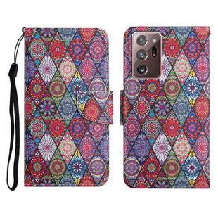 For Samsung Galaxy Note20 Ultra Painted Pattern Horizontal Flip Leather Case with Holder & Card Slot & Wallet(Rhombus Kaleidoscope)