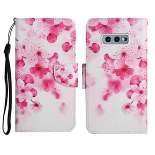 For Samsung Galaxy S10e Painted Pattern Horizontal Flip Leather Case with Holder & Card Slot & Wallet(Red Flower)