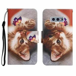 For Samsung Galaxy S10e Painted Pattern Horizontal Flip Leather Case with Holder & Card Slot & Wallet(Butterfly Cat)