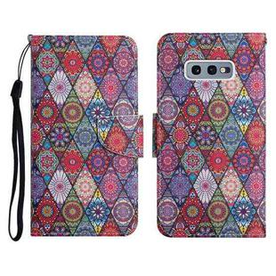 For Samsung Galaxy S10e Painted Pattern Horizontal Flip Leather Case with Holder & Card Slot & Wallet(Rhombus Kaleidoscope)