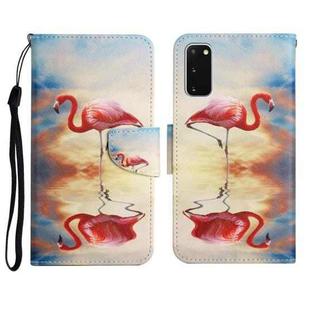 For Samsung Galaxy S20 Painted Pattern Horizontal Flip Leather Case with Holder & Card Slot & Wallet(Flamingo)