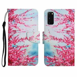 For Samsung Galaxy S20 Painted Pattern Horizontal Flip Leather Case with Holder & Card Slot & Wallet(Red Cherry Blossoms)