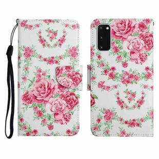 For Samsung Galaxy S20 FE Painted Pattern Horizontal Flip Leather Case with Holder & Card Slot & Wallet(Rose Flower)