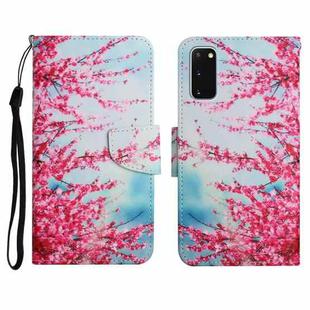 For Samsung Galaxy S20 FE Painted Pattern Horizontal Flip Leather Case with Holder & Card Slot & Wallet(Red Cherry Blossoms)